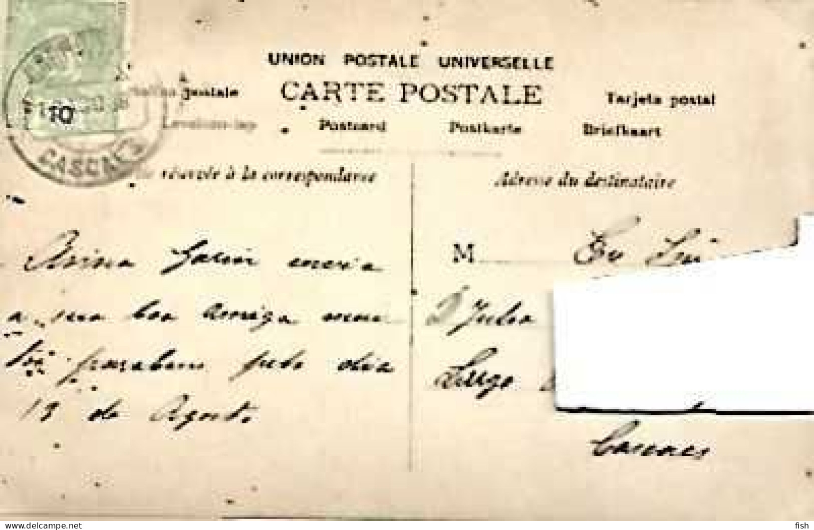 Portugal & Marcofilia, Idette Brémonval, Artiste De Théâtre à L'Olympia, Ed. Walery Paris Serie 5100,Cascaes 1906 (37) - Lettres & Documents