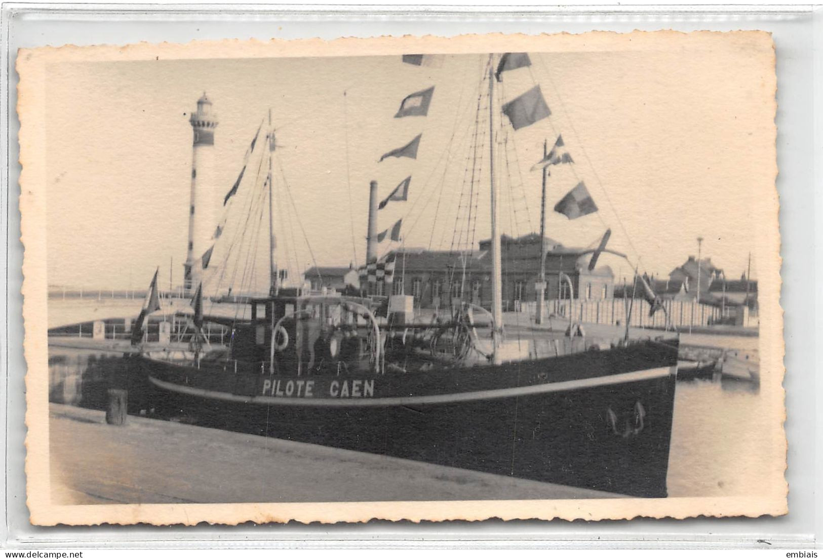 14 CAEN OUISTRÉHAM - Carte Photo Du Bateau PILOTE CAEN Utilisé Pour Les Bateaux De Marchandises Dans Le Chenal - Ouistreham