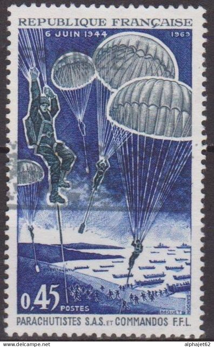 Guerre, Libération - FRANCE - Parachutistes - Comandos - Débarquement En Normandie - N° 1603 - 1969 - Used Stamps