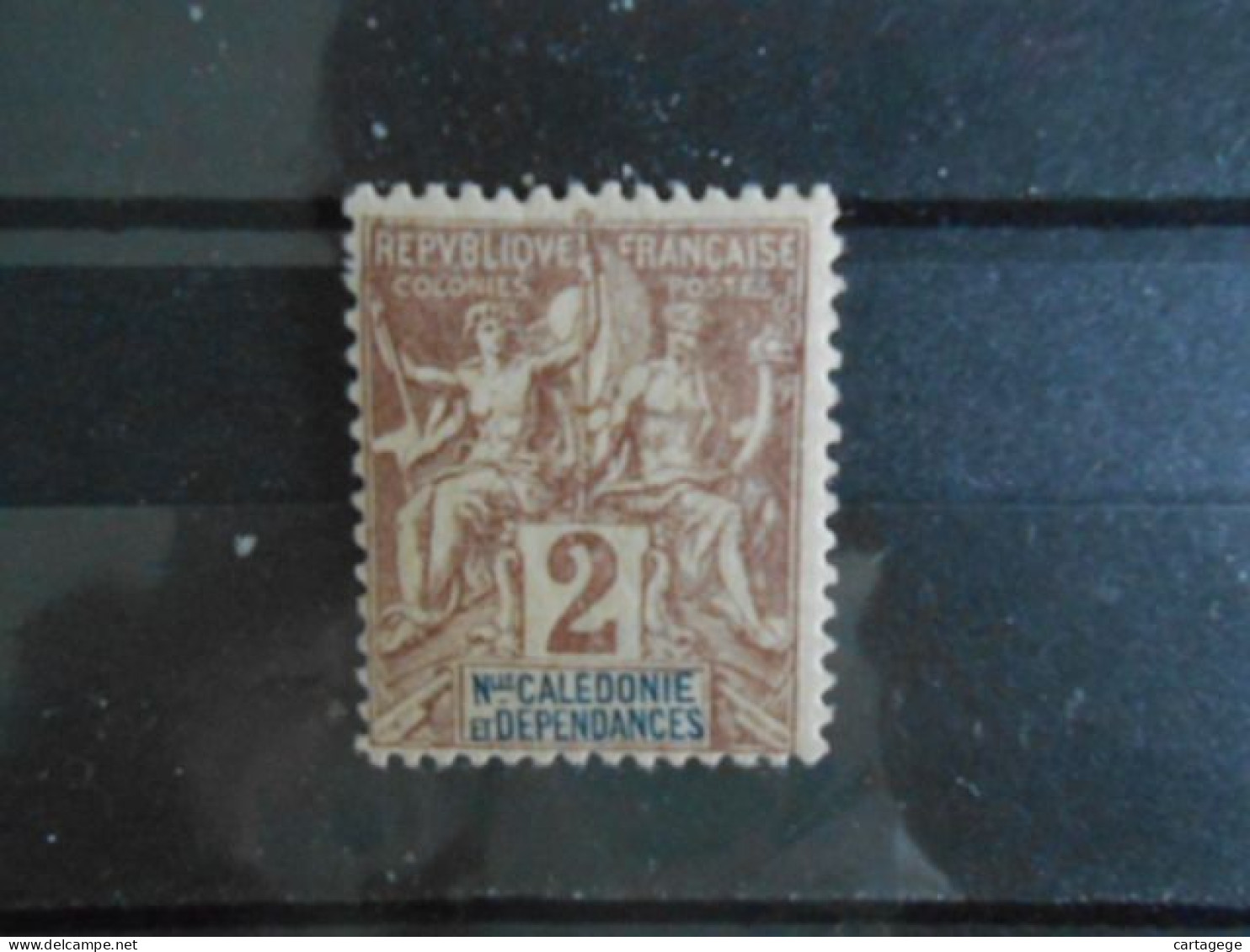 NOUVELLE-CALEDONIE YT 42 TYPE DUBOIS 2c. Lilas-brun S.paille* - Unused Stamps