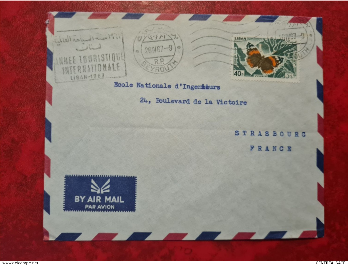 Lettre LIBAN BEYROUTH  1967 ANNEE TOURISTIQUE INTERNATIONALE - Liban