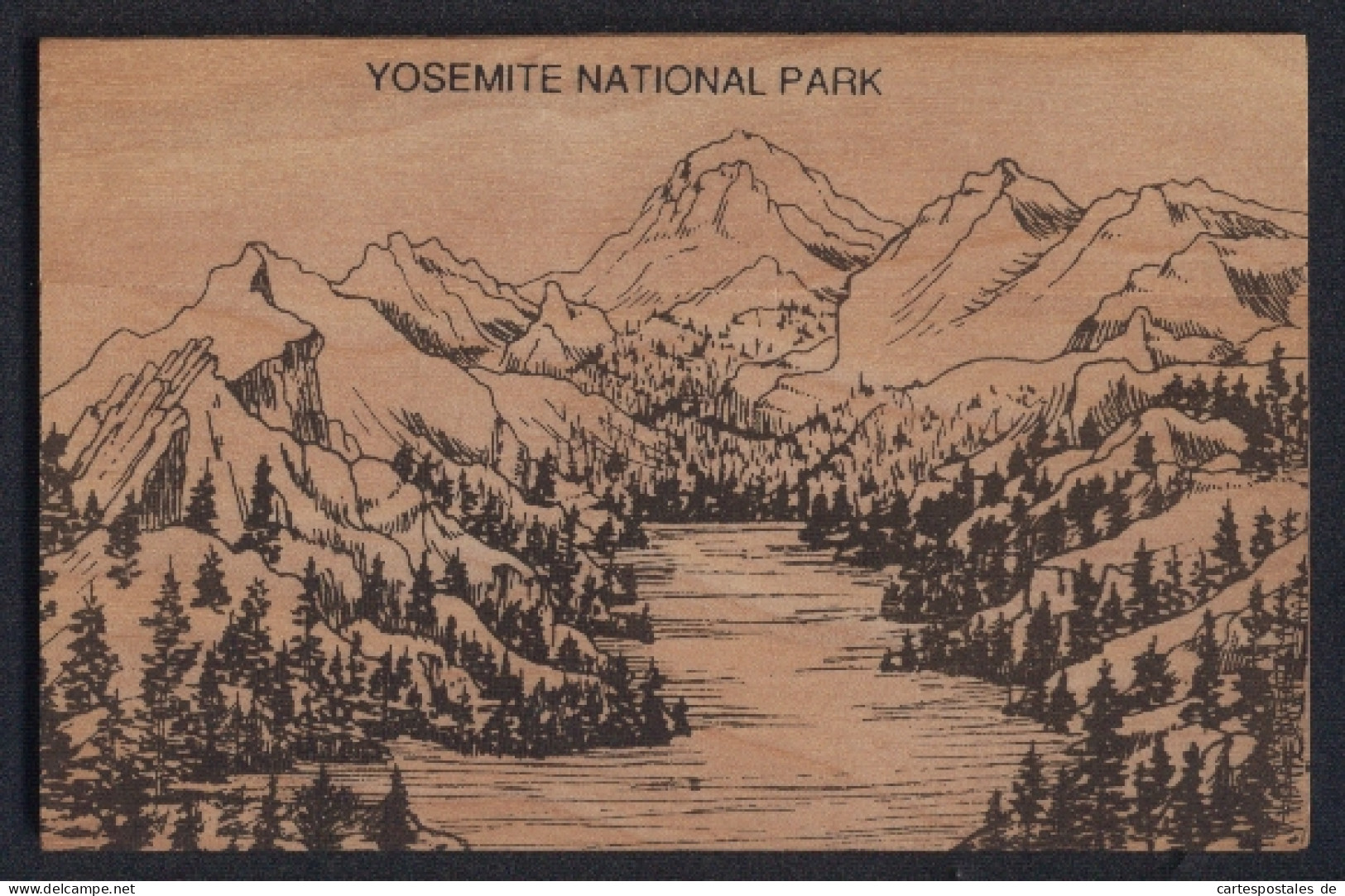 Holz-AK Yosemite National Park, Blick über Das Wasser  - Andere & Zonder Classificatie