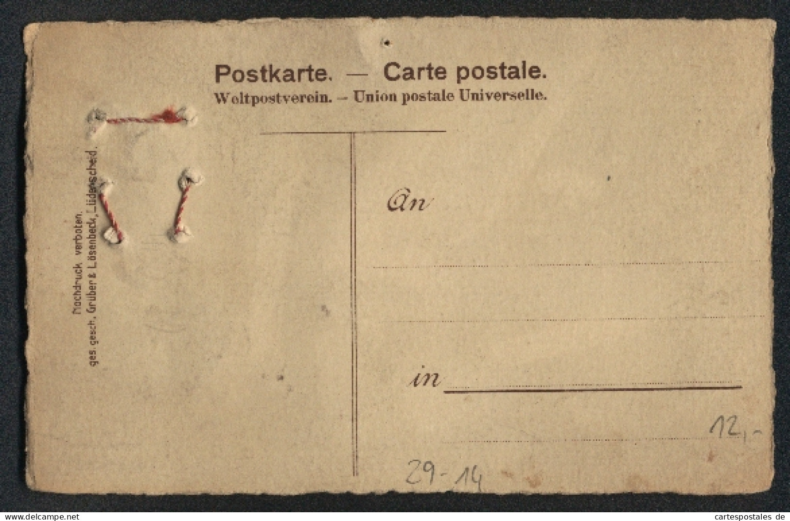 Lithographie Mannheim, Bestehende Überreste Der Festung, Originalstein, Wachssiegel  - Autres & Non Classés