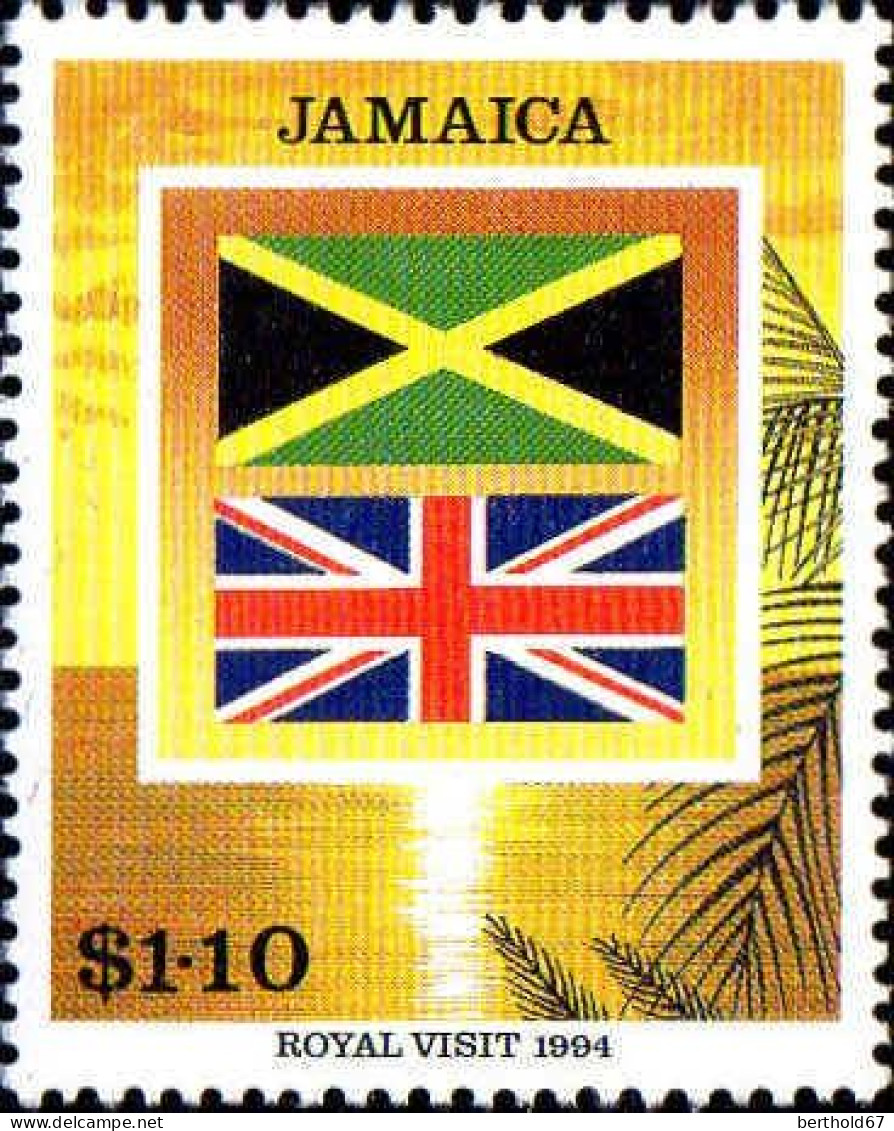 Jamaique Poste N** Yv: 845 Mi:822 Royal Visit 94 - Jamaique (1962-...)