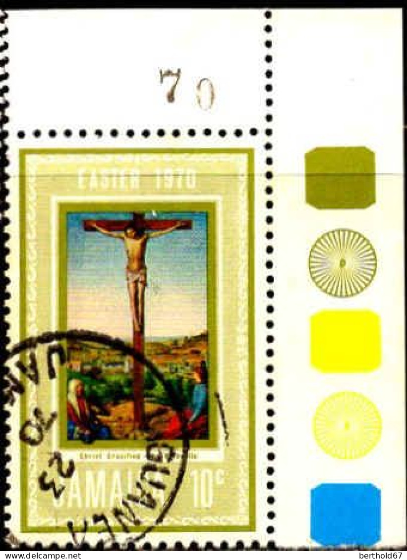 Jamaique Poste Obl Yv: 313 Mi:305 Easter Christ Crucified Coin D.feuille (TB Cachet Rond) - Jamaique (1962-...)