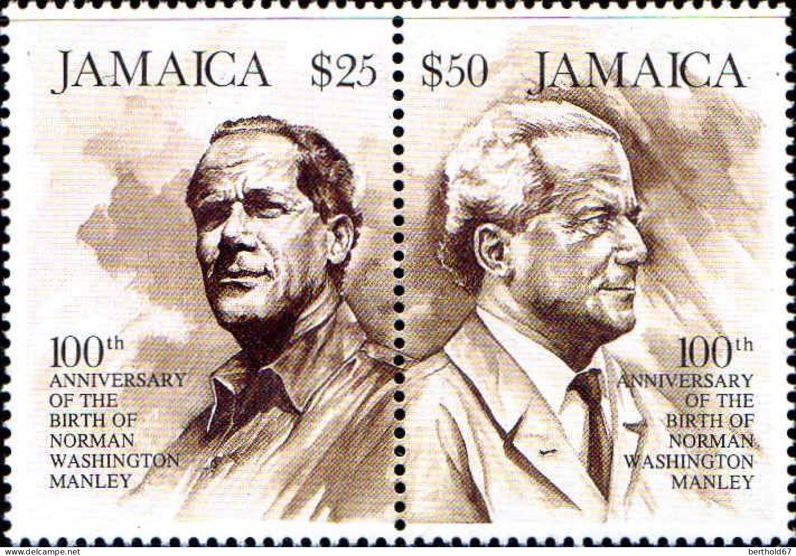 Jamaique Poste N** Yv: 843/844 Norman Washington Manley - Jamaique (1962-...)