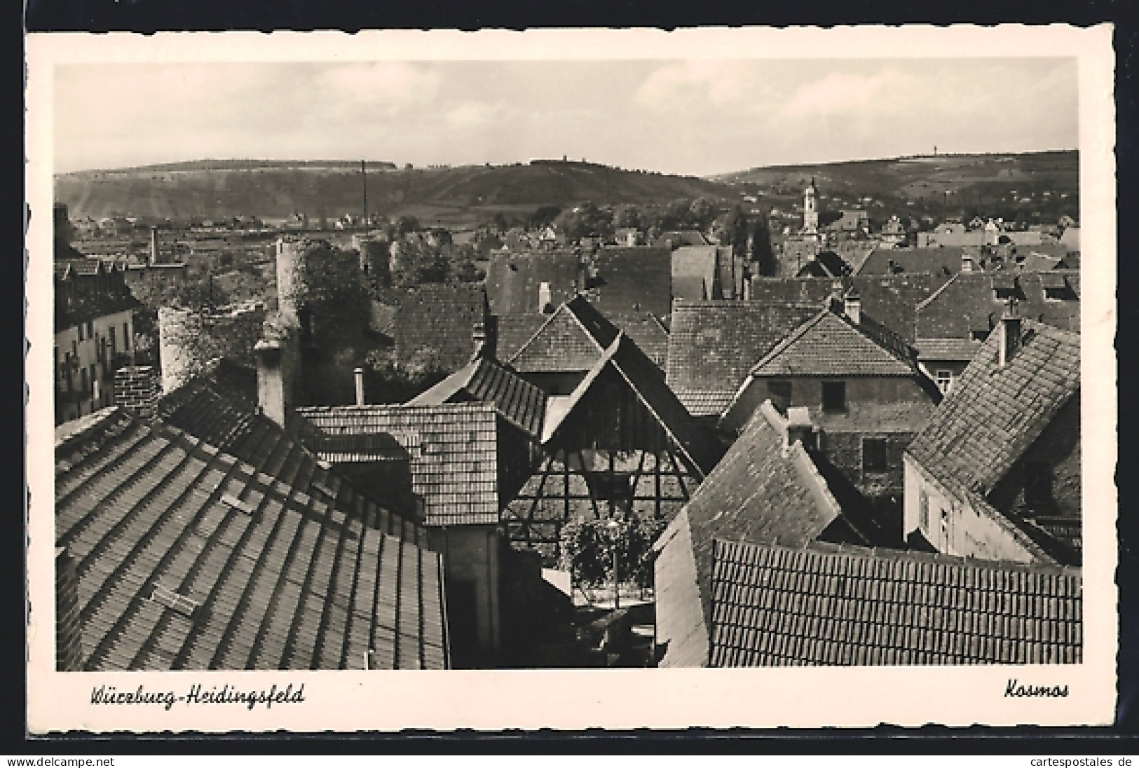 AK Würzburg-Heidingsfeld, Blick über Die Dächer  - Würzburg