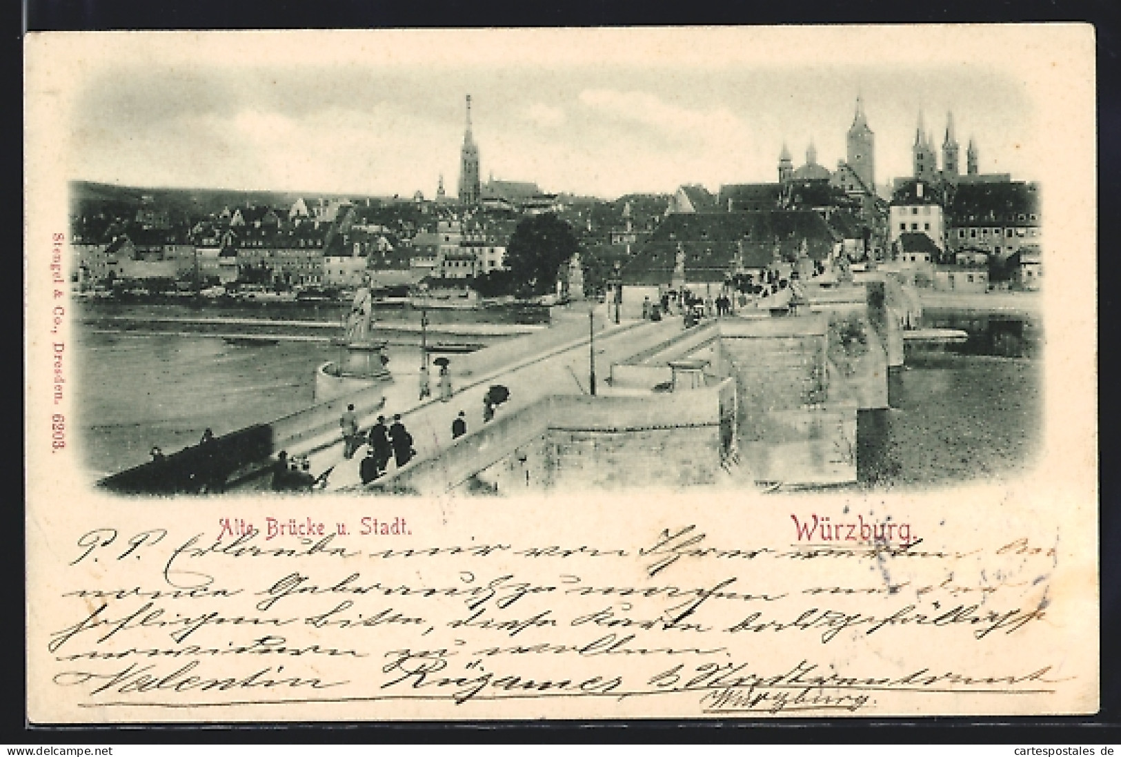 AK Würzburg, Stadtansicht Mit Der Alten Brücke  - Würzburg