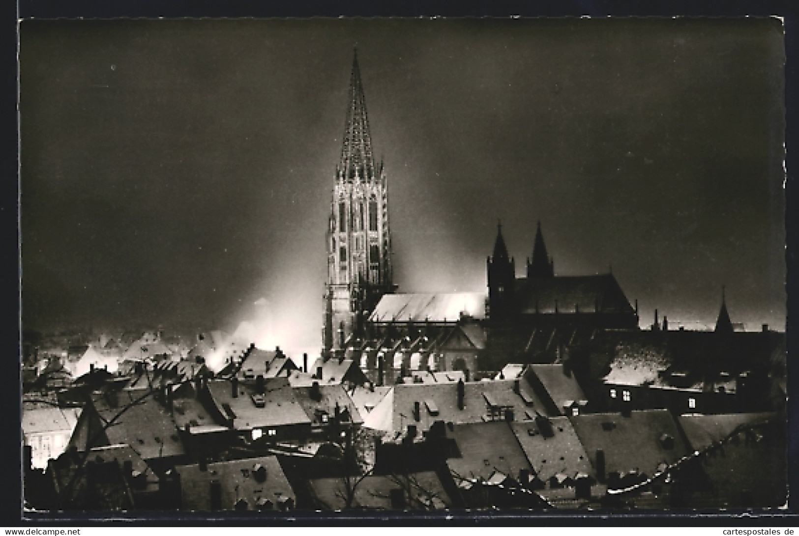 AK Freiburg I. Br., Winterliche Kirche Bei Nacht  - Freiburg I. Br.