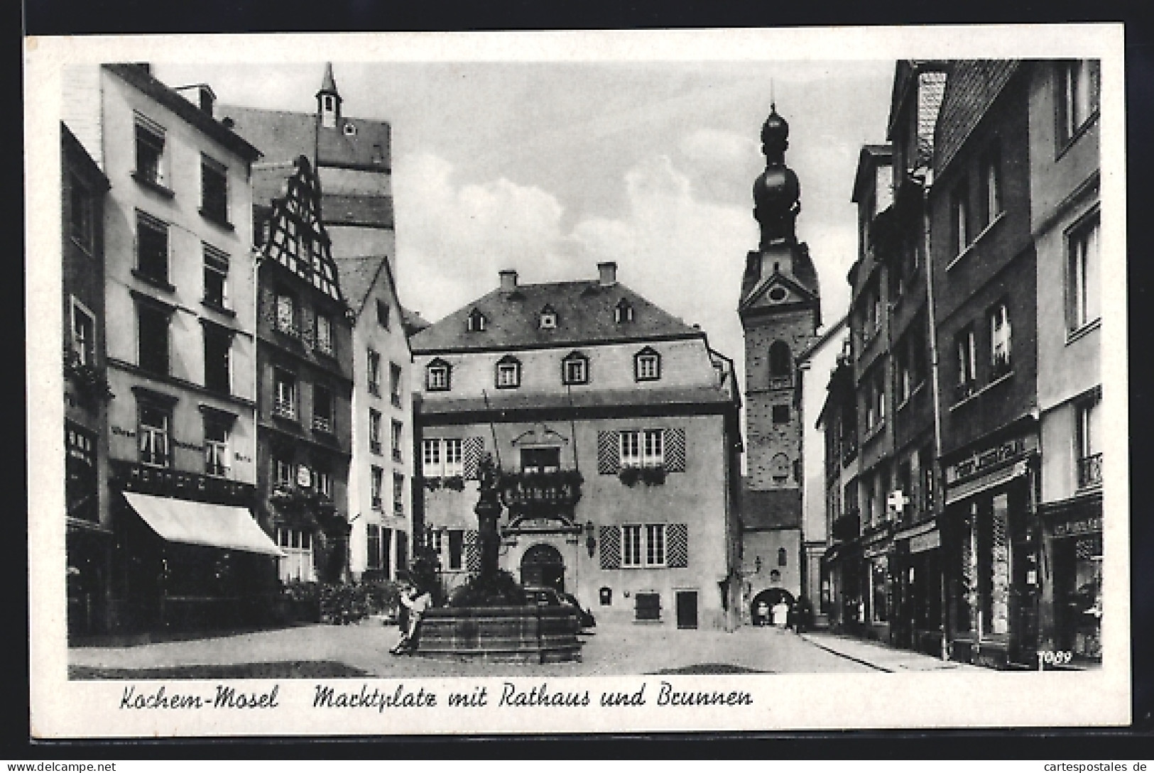 AK Kochem /Mosel, Marktplatz Mit Rathaus Und Brunnen  - Autres & Non Classés