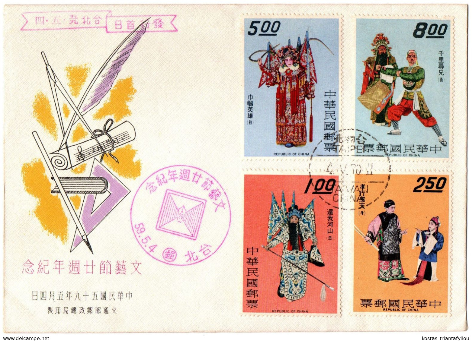 1,80 TAIWAN, TAIPEI, 1970, COVER - Cartas & Documentos