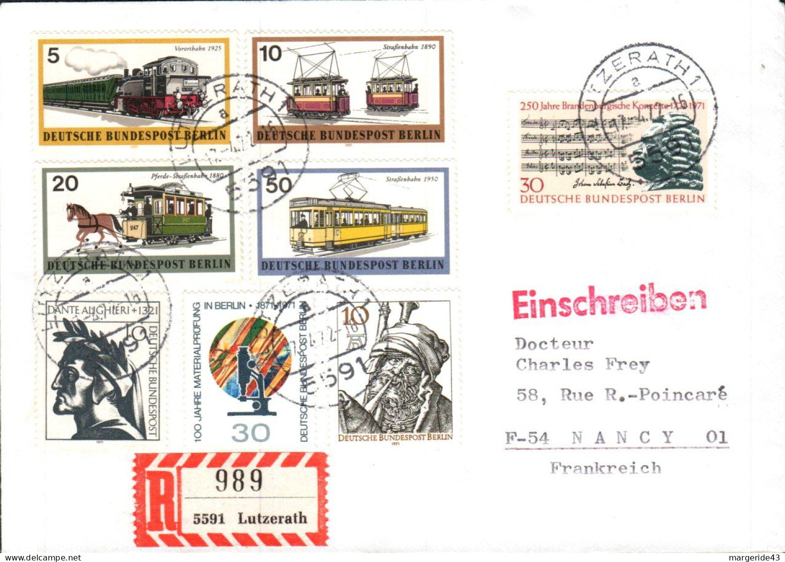 ALLEMAGNE RDA DDR AFFRANCHISSEMENT COMPOSE SUR LETTRE RECOMMANDEE POUR LA FRANCE 1972 - Covers & Documents