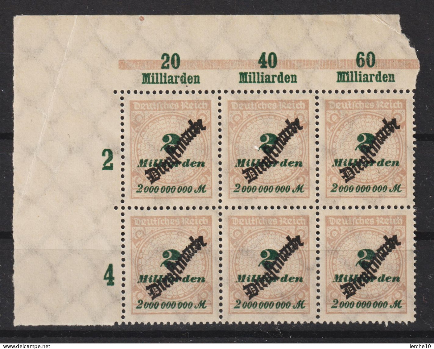 D 84 Postfrische Bogenecke (0348) - Oficial