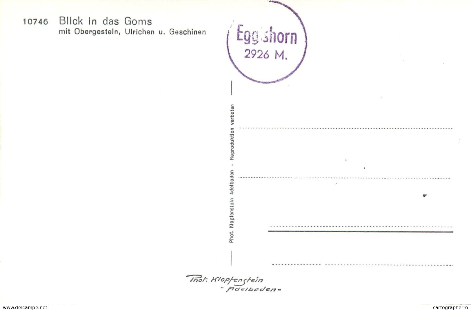 Postcard Switzerland Das Goms Obergestein - Autres & Non Classés