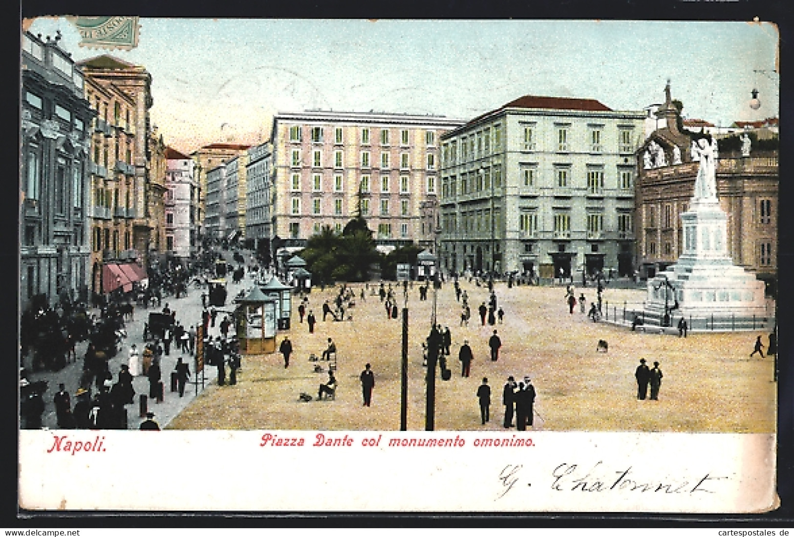 Cartolina Napoli, Piazza Dante Col Monumento Omonimo  - Napoli (Neapel)