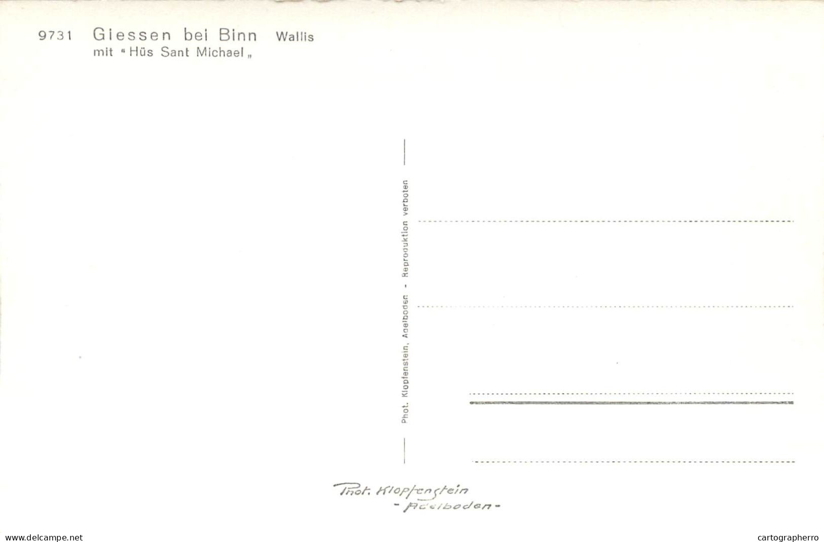 Postcard Switzerland Giessen Bei Binn Hus Sant Michael - Autres & Non Classés