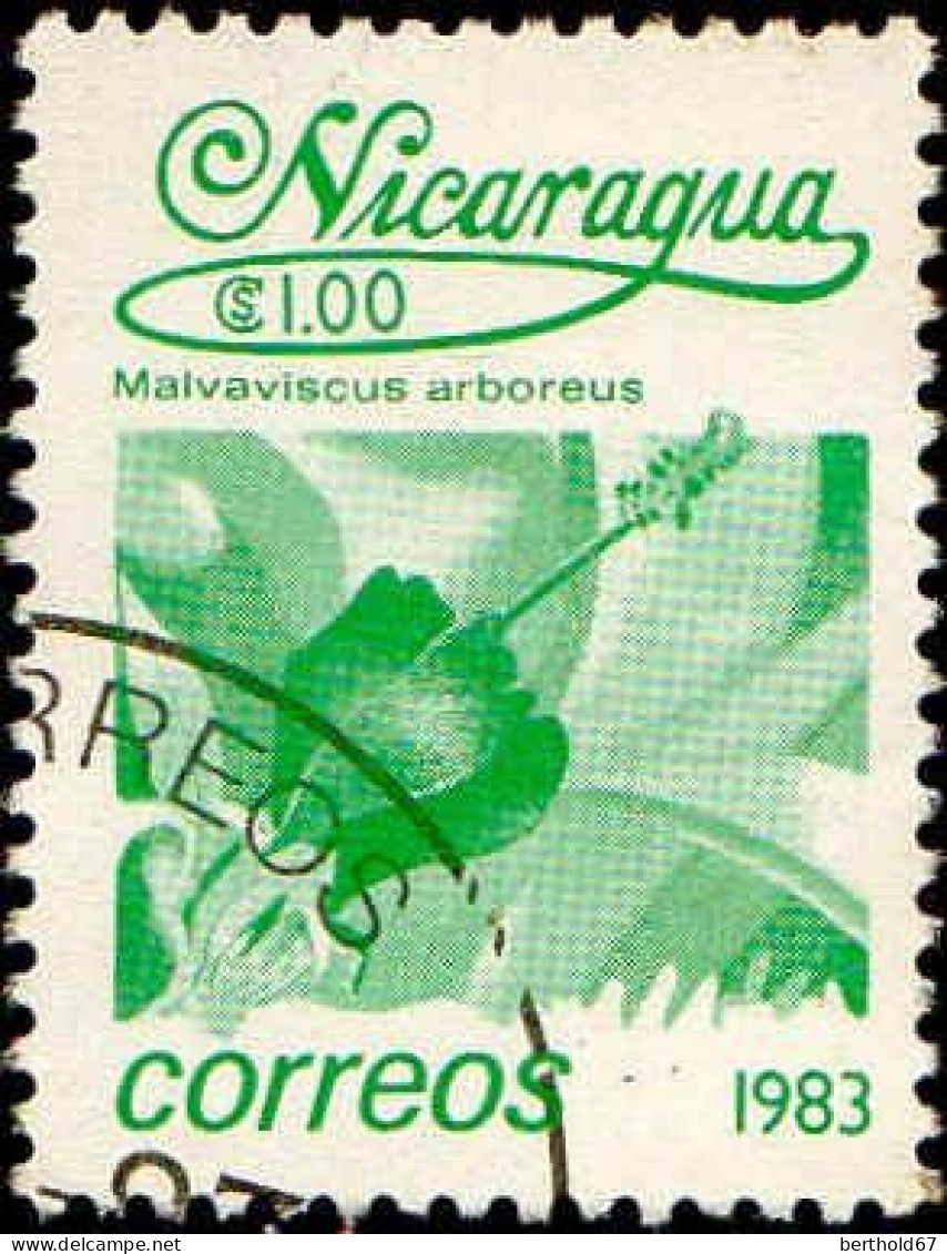 Nicaragua Poste Obl Yv:1255 Mi:2368 Malvaviscus Arboreus (TB Cachet Rond) - Nicaragua