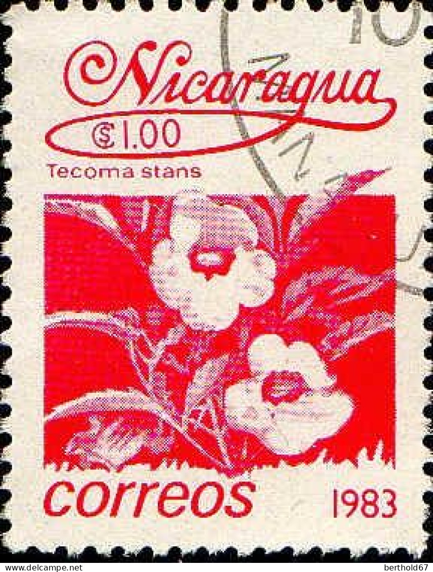Nicaragua Poste Obl Yv:1253 Mi:2365 Tecoma Stans (TB Cachet Rond) - Nicaragua