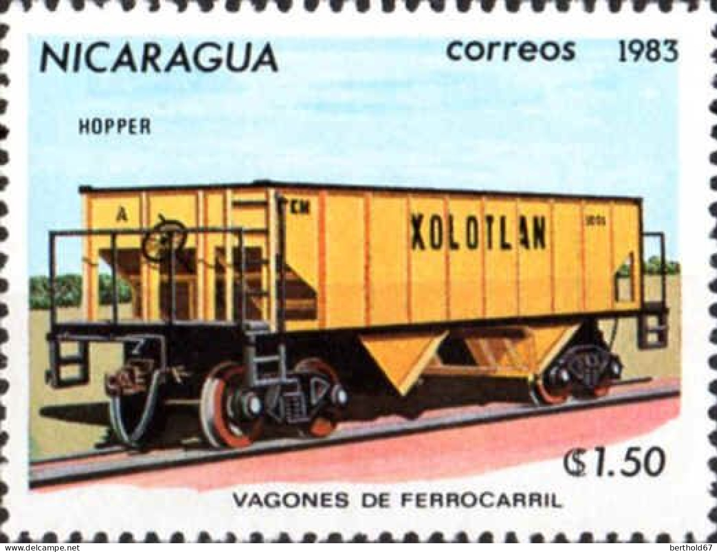 Nicaragua Poste N** Yv:1267 Mi:2390 Vagones De Ferrocarril Hopper - Nicaragua