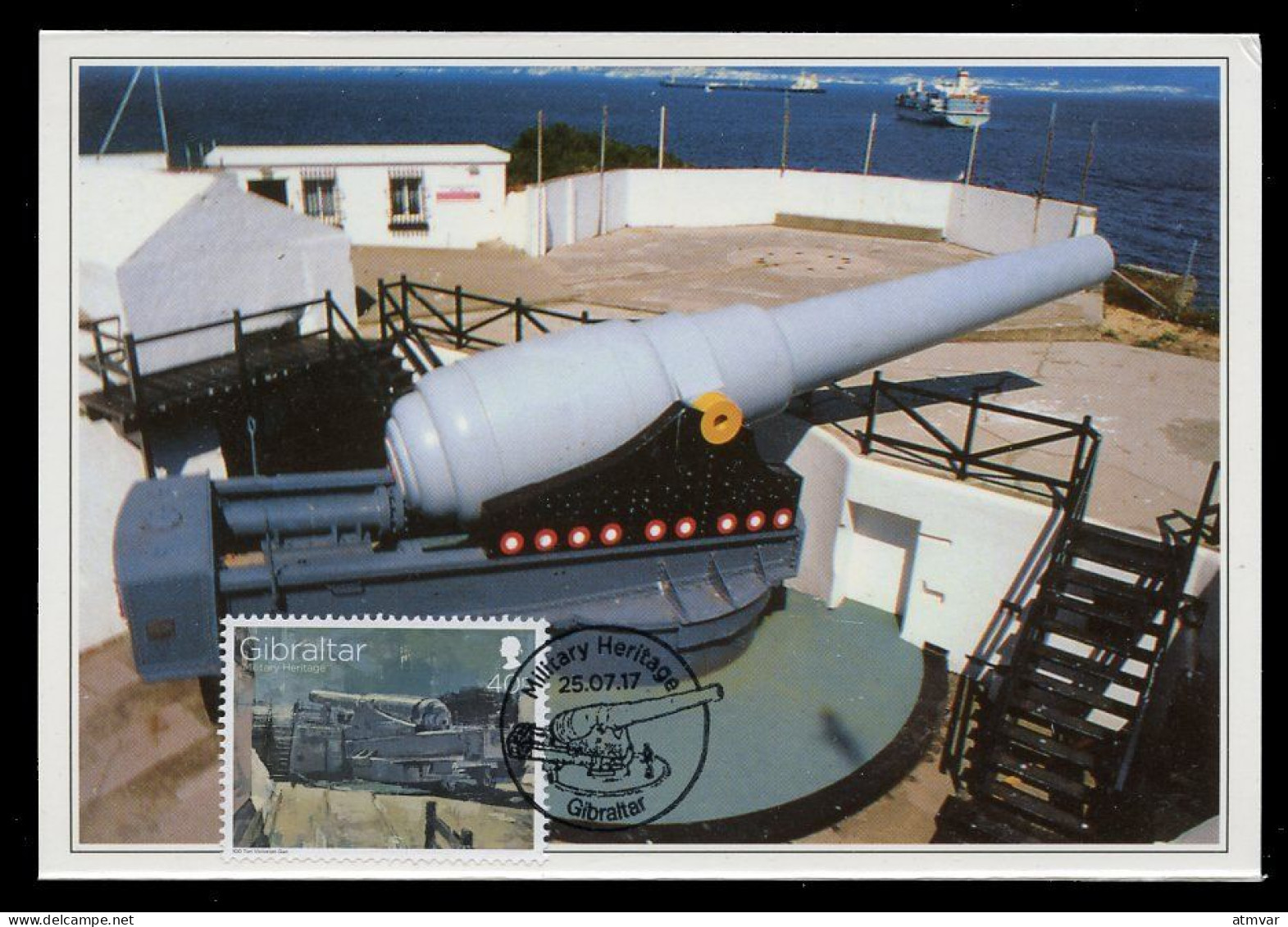 GIBRALTAR (2017) Carte Maximum Card - 100 Top Gun, Napier Of Magdala Battery, Artillery, Cannon, Canon Military Heritage - Gibraltar