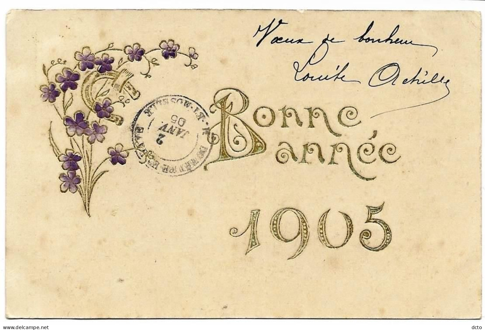 3 Cpa Fleurs Gaufrées Bonne Année 1905 - Anno Nuovo