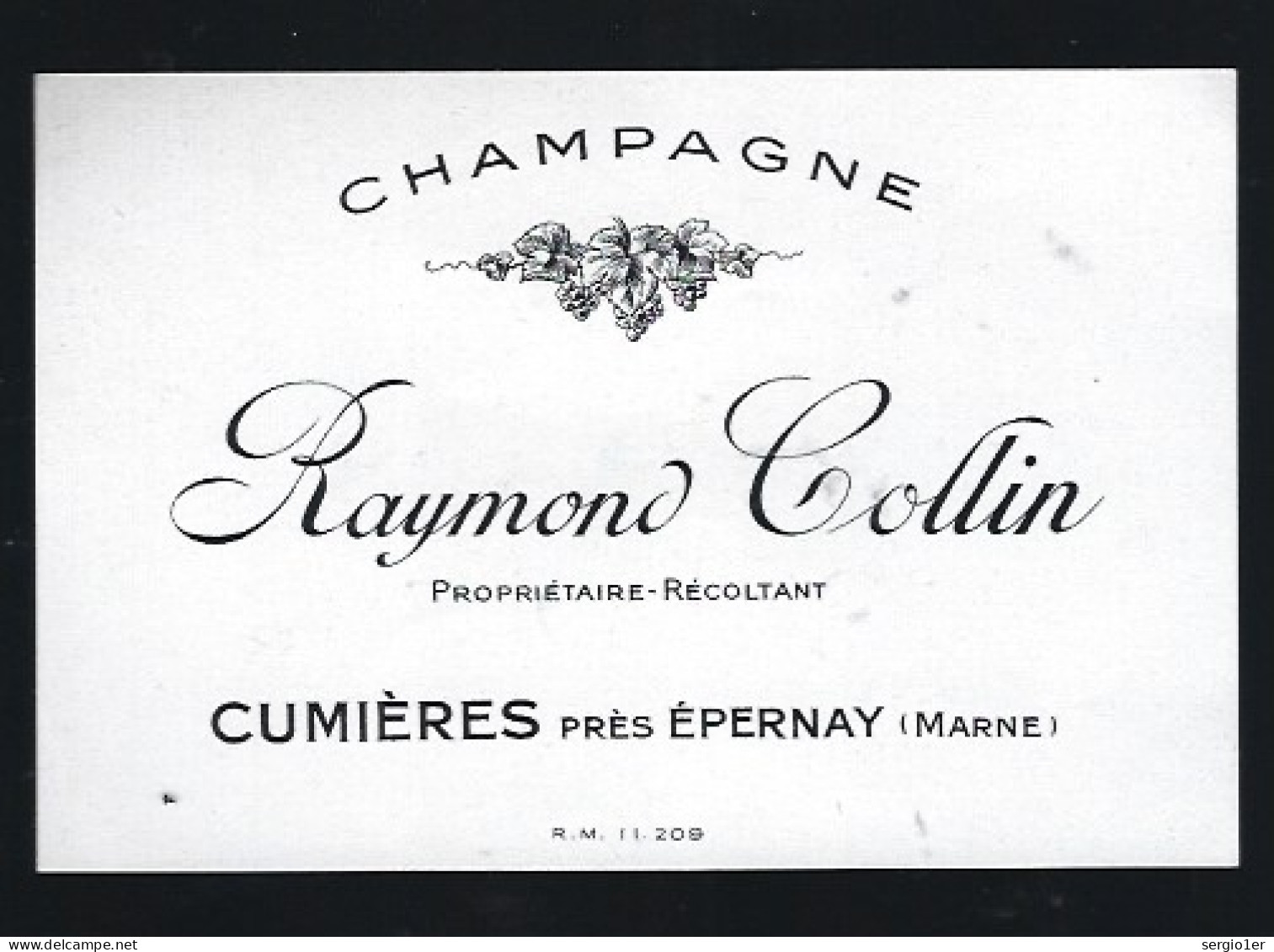 Etiquette Champagne  Raymond Collin    Cumieres  Marne 51 - Champagner