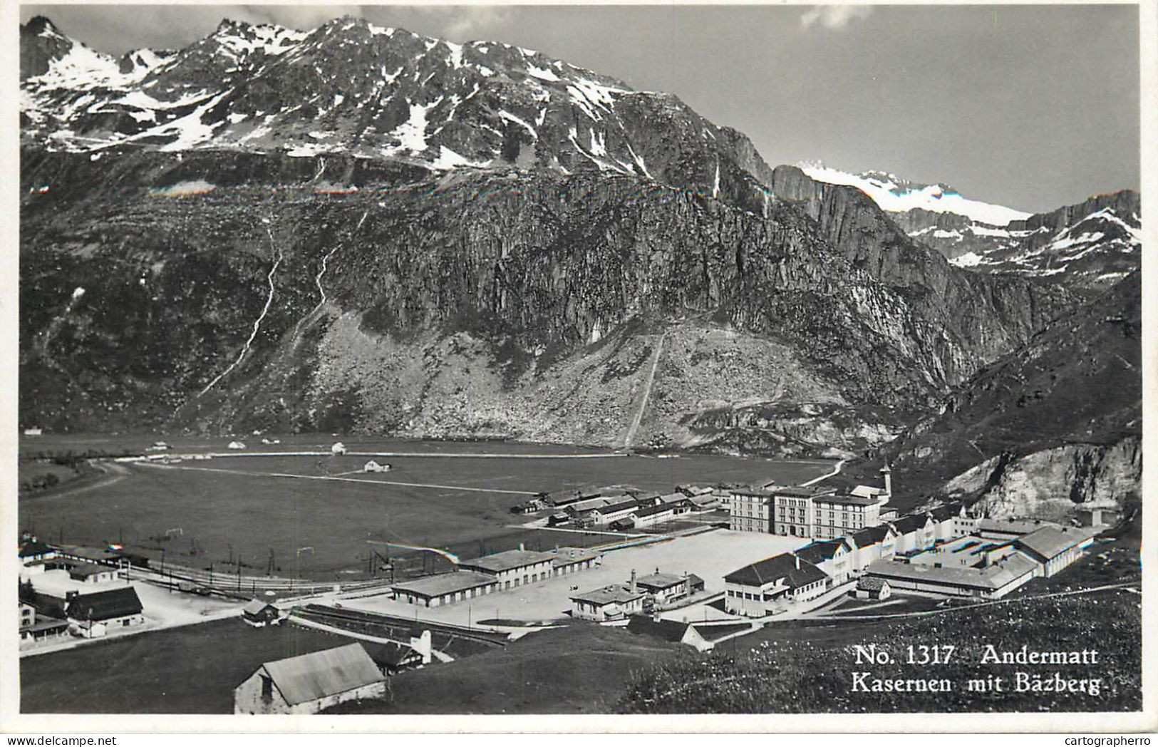 Postcard Switzerland Andermatt Kasernen Mit Bazberg - Sonstige & Ohne Zuordnung