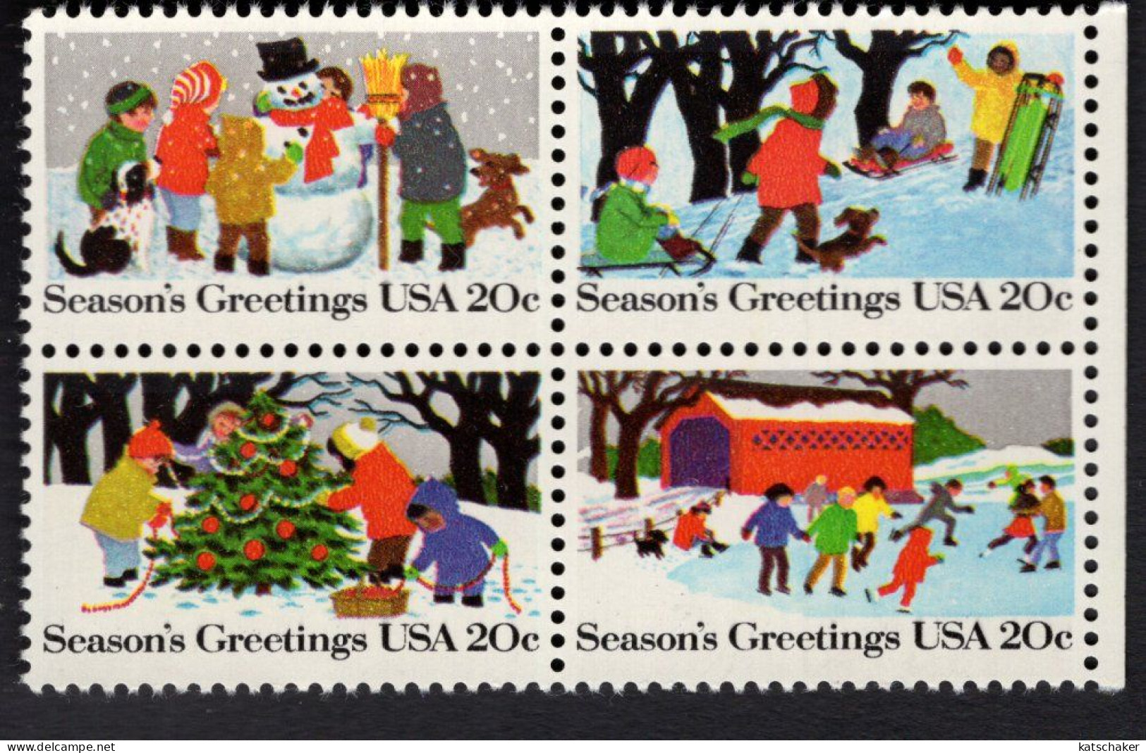 2028819071 1982 SCOTT 2030A POSTFRIS MINT NEVER HINGED  (XX) - CHRISTMAS - SEASONS GREETINGS - CHILDREN DOG CAT - Ongebruikt