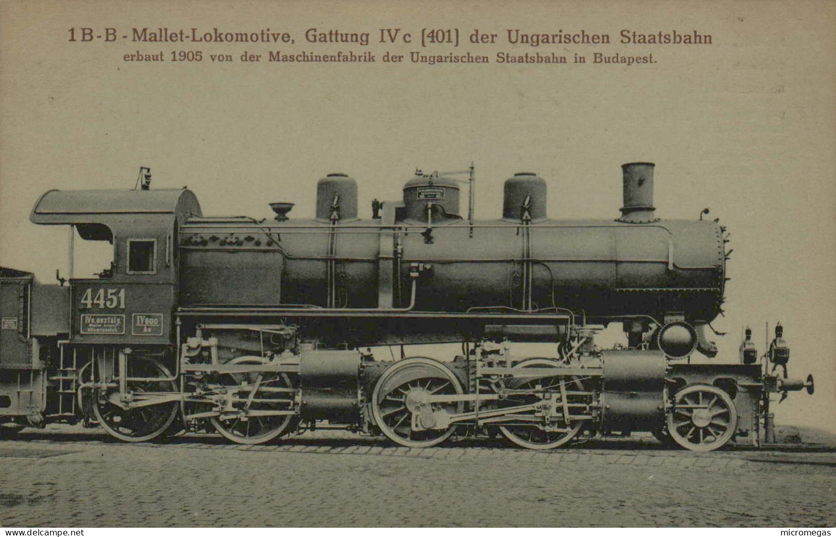 1 B-B Mallet-Lokomotive, Gattung IVc [401] Der Ungarischen Staatsbahn, Erbaut 1905 In Budapest - Trains