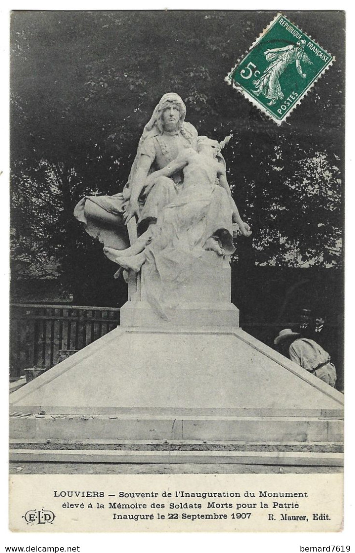 27 Louviers - Souvenir De L'inauguration  Du Monument Eleve  A La Memoire Des Soldats Morts - 22 Septembre 1907 - Louviers