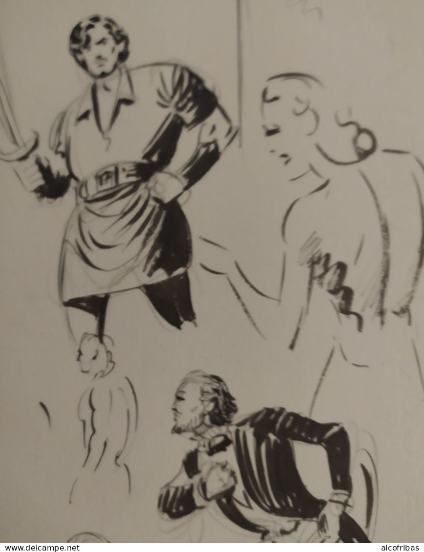 Maxime ROUBINET (Max Pen) Illustrateur BD 4 Dessins Originaux  Plume  Personnages Femme - Zeichnungen