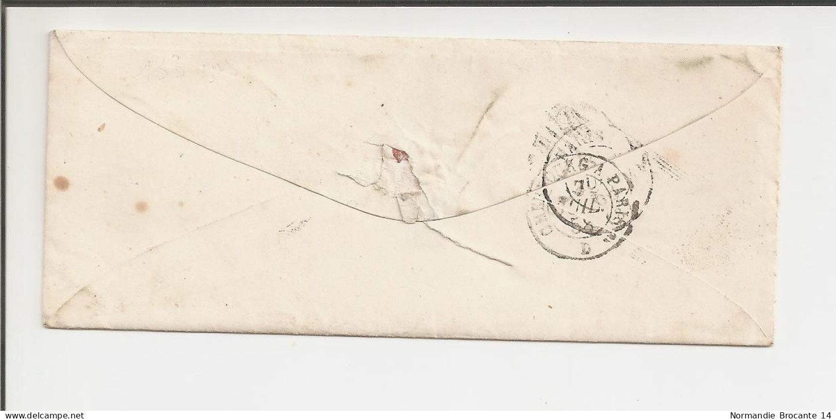 Lettre De Flamanville (La Manche) Pour Paris De 1858 - Taxe 30 - 1849-1876: Periodo Classico