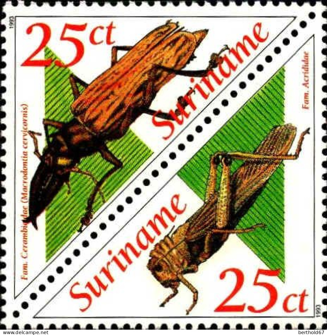 Suriname Poste N** Yv:1285/1296 Les Insectes - Suriname