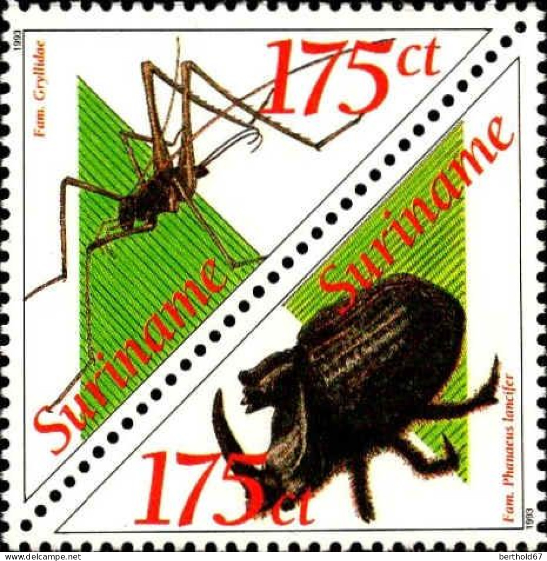 Suriname Poste N** Yv:1285/1296 Les Insectes - Suriname