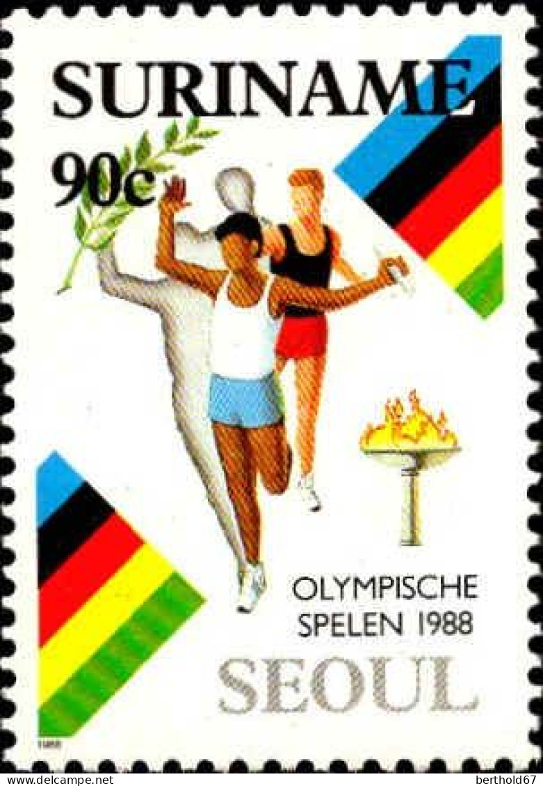 Suriname Poste N** Yv:1125/1128 Jeux Olympiques D'été Séoul - Suriname
