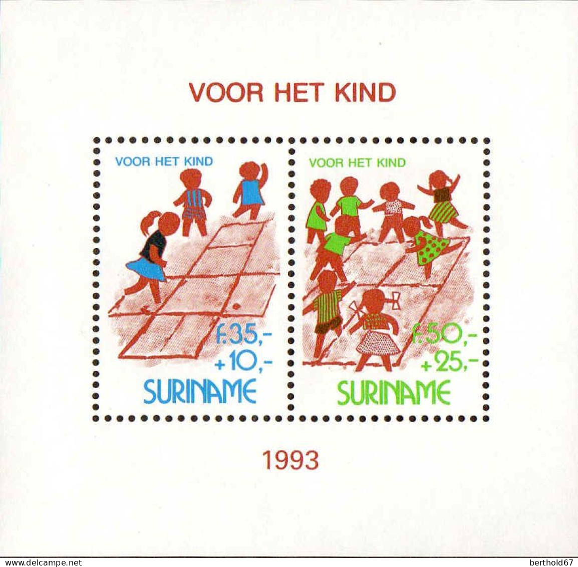 Suriname Bloc N** Yv:66 Mi:61 Voor Het Kind Jeux D'enfants - Surinam