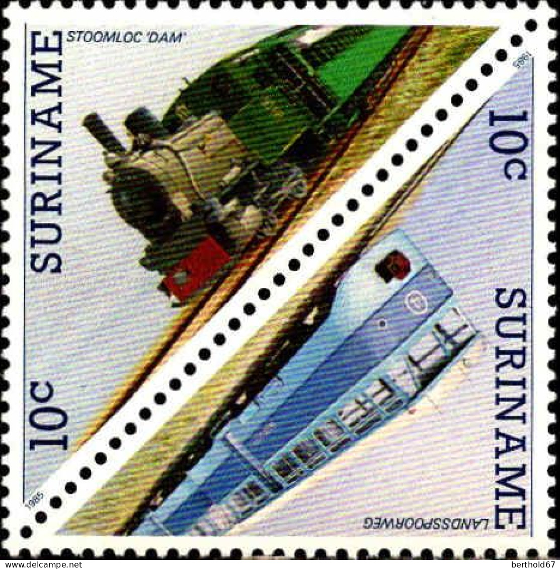 Suriname Poste N** Yv:1002/1013 Locomotives - Suriname