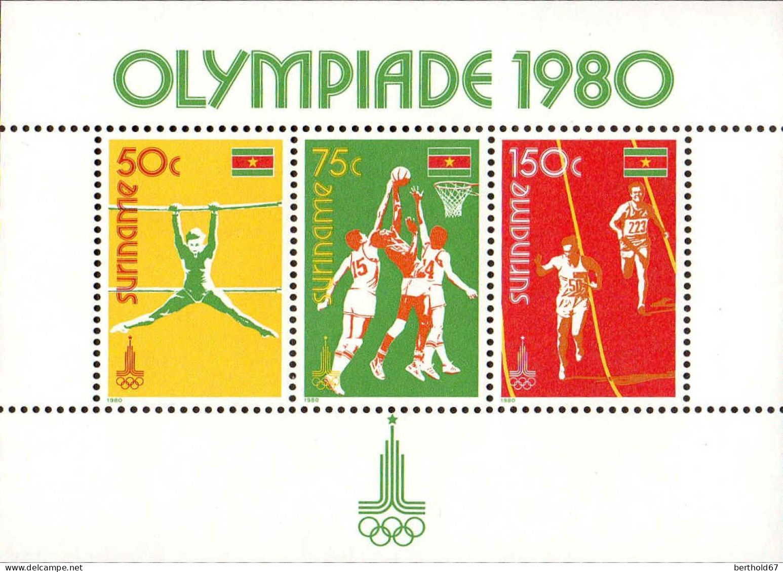 Suriname Bloc N** Yv:30 Mi:25 Olympiade 1980 - Suriname