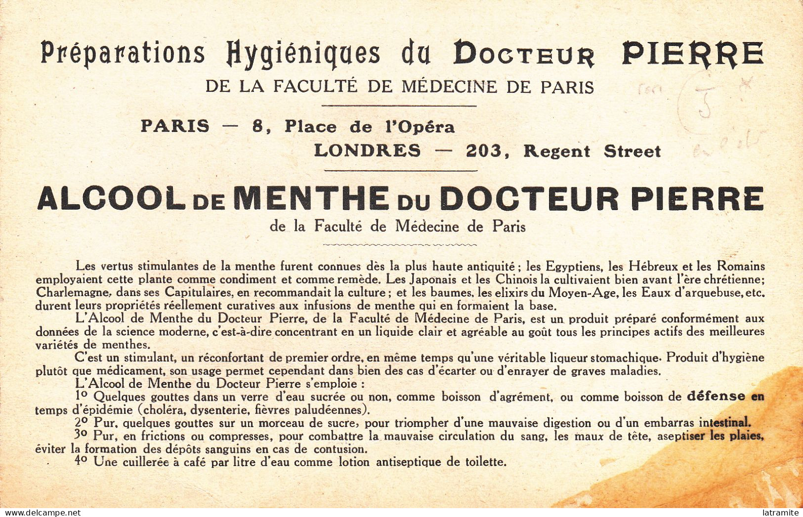 CAPPIELLO - Cartoncino Pubblicitario Firmato Francese DOCTEUR PIERRE - Altri & Non Classificati