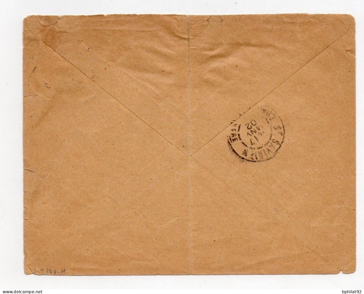 !!! 25C MOUCHON SUR LETTRE D'ALEXANDRIE DU 11/1/1902 (3 ANS APRES LA SUPPRESSION DES TIMBRES DE FRANCE) - Covers & Documents