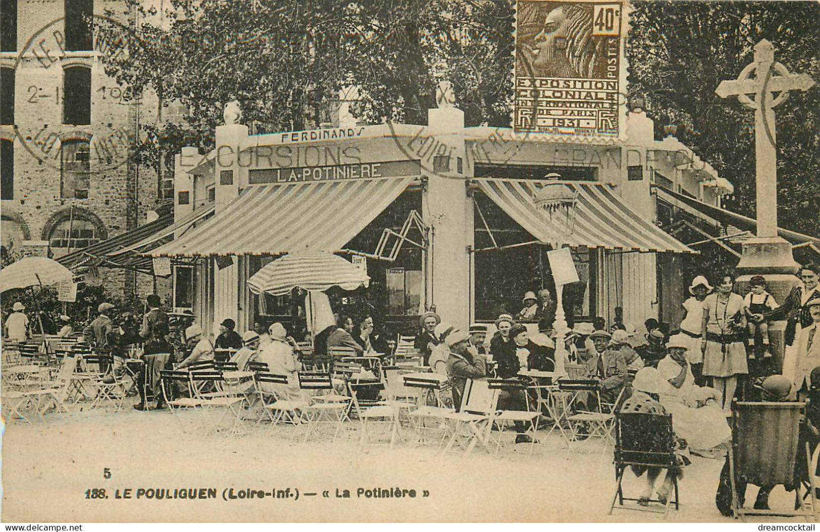 44 LE POULIGUEN. La Potinière Buvette Glacier 1931 - Le Pouliguen