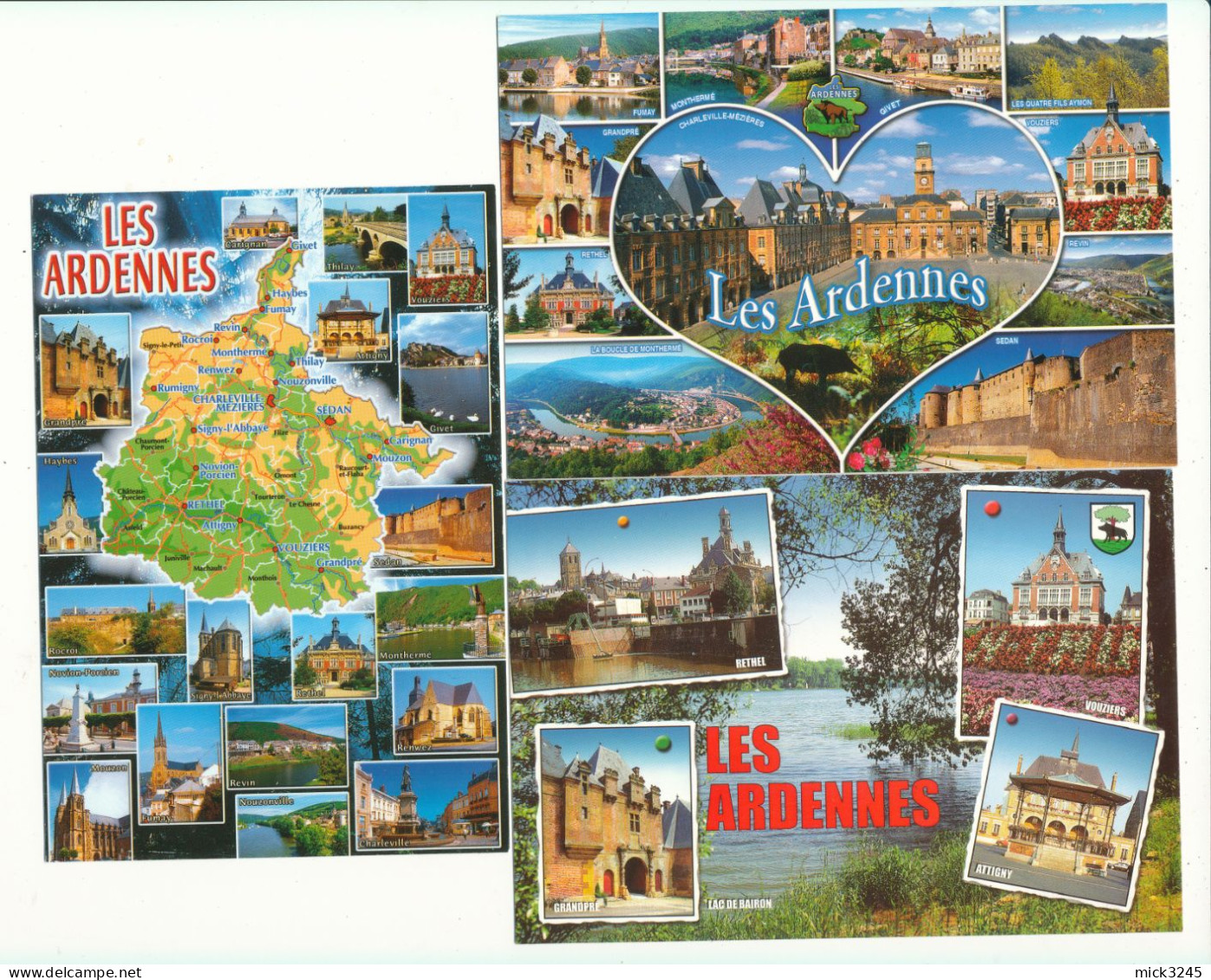 Lot De 3 Cartes Neuves Des Ardennes - Andere & Zonder Classificatie