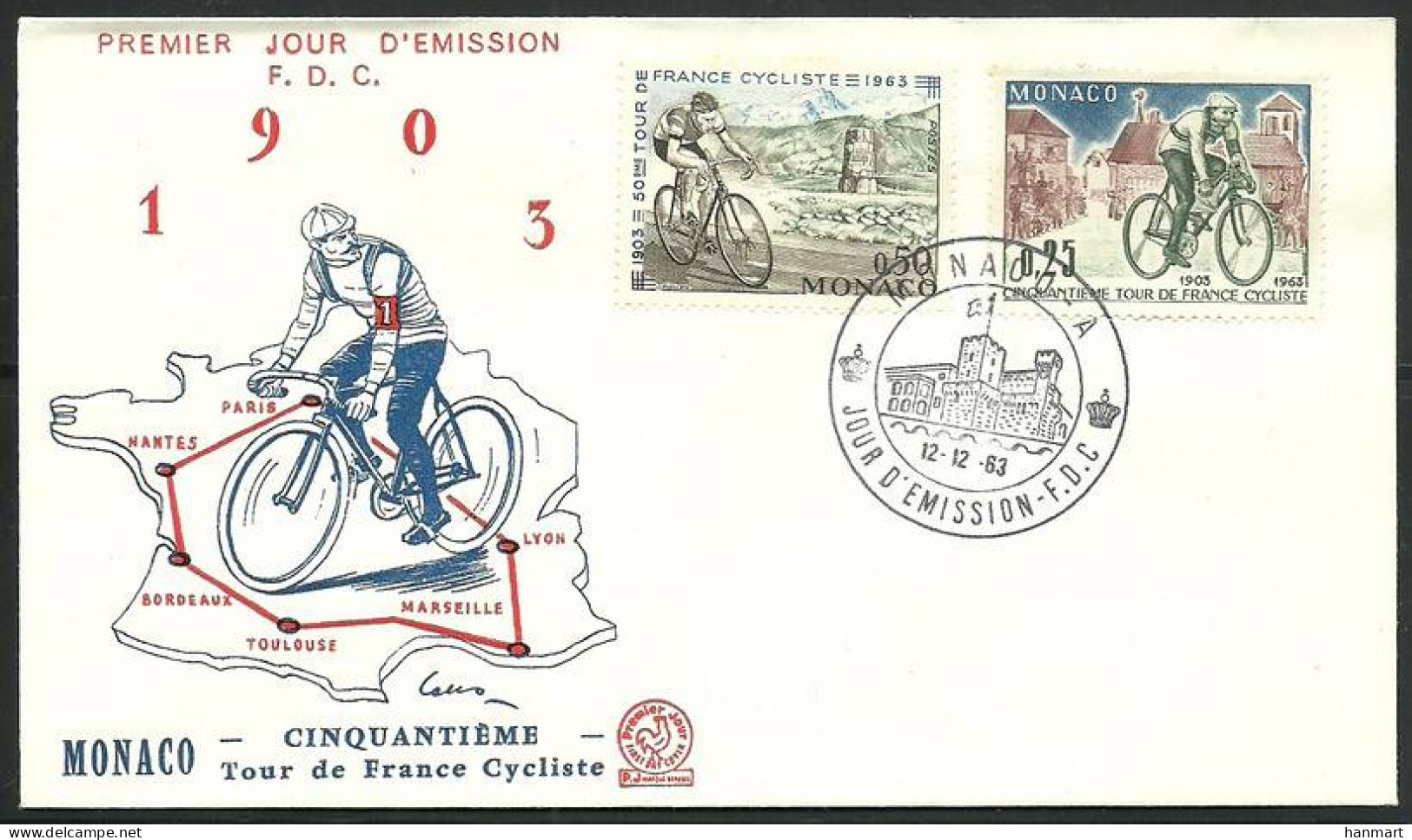 Monaco 1963 Mi 736-737 FDC  (FDC ZE1 MNC736-737#a) - Other