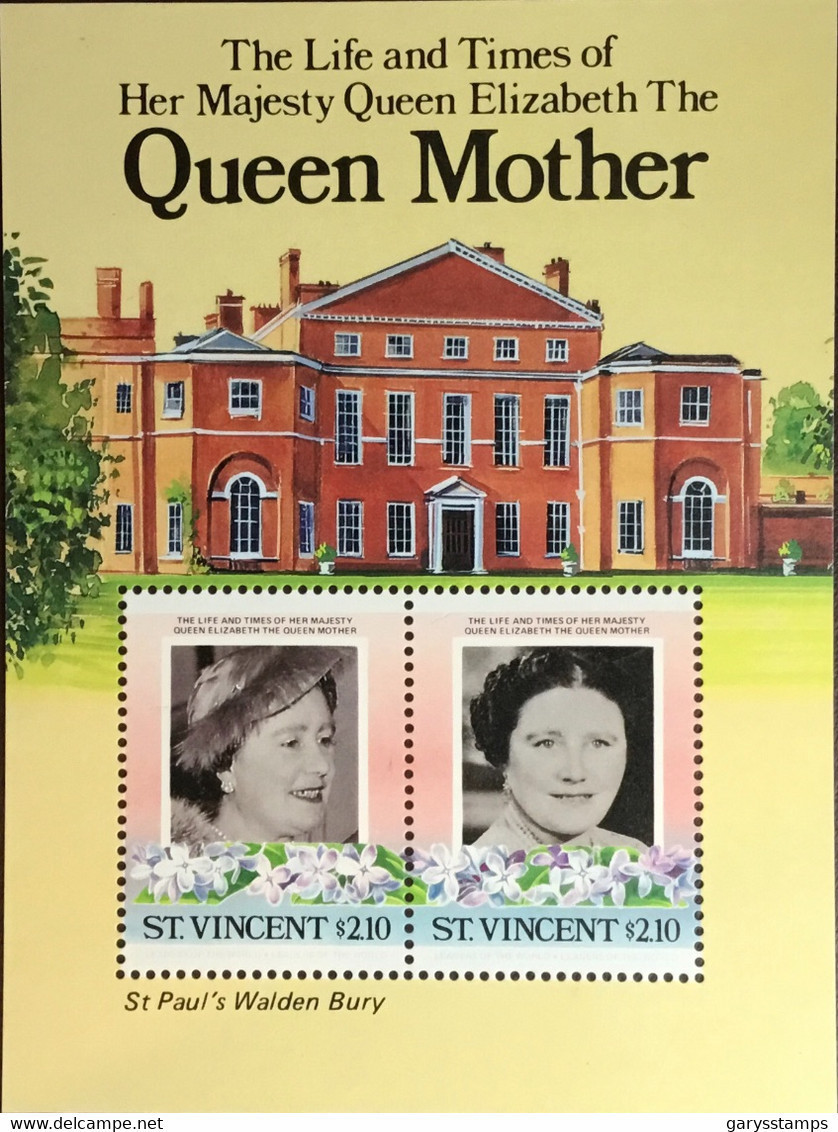 St Vincent 1985 Queen Mother Minisheet MNH - St.Vincent (1979-...)