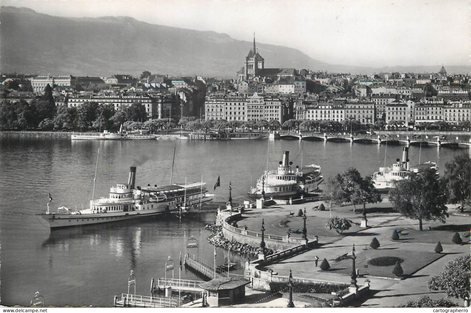 Postcard Switzerland Genève Harbour Paddle Cruiser - Genève