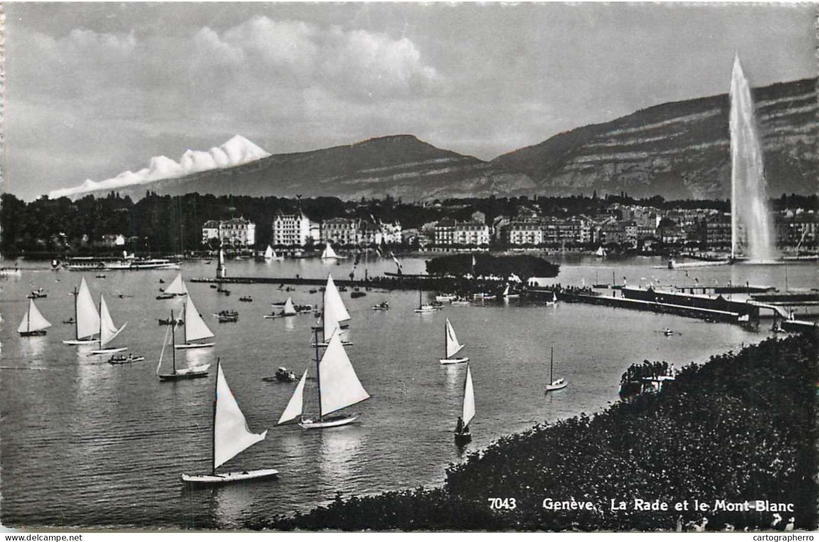 Postcard Switzerland Genève Harbour Sailing Vessel - Genève