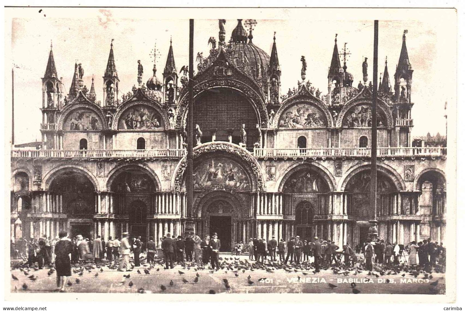 CARTOLINA VENEZIA CON ANNULLO TARGHETTA GENOVA MOSTRA COLOMBIANA - 1946-60: Marcofilie