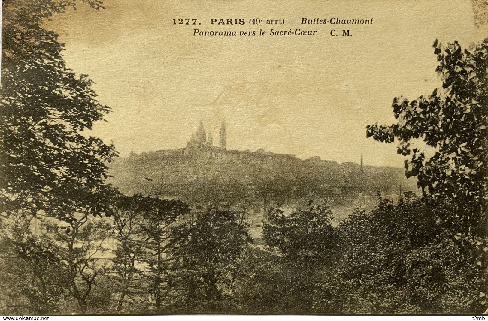 CPA PARIS (19e. Arrt) - Buttes Chaumont, Panorama Vers Le Sacré-Cœur (n° 1277) - District 19