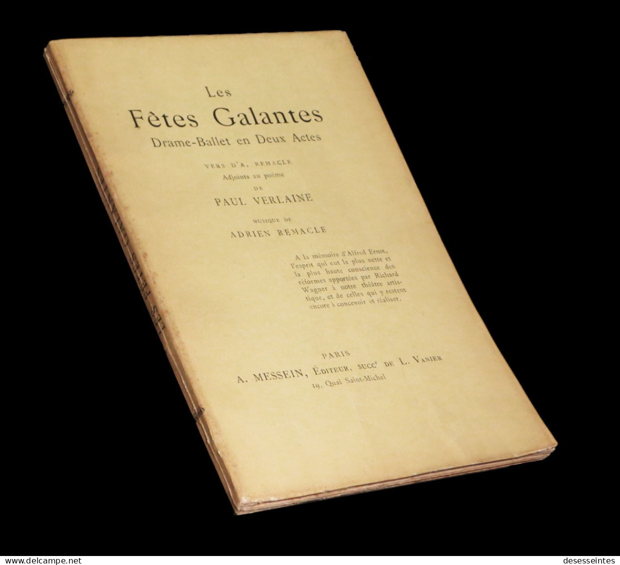VERLAINE (Paul) & REMACLE (Adrien) - Les Fêtes Galantes. EO. - 1901-1940