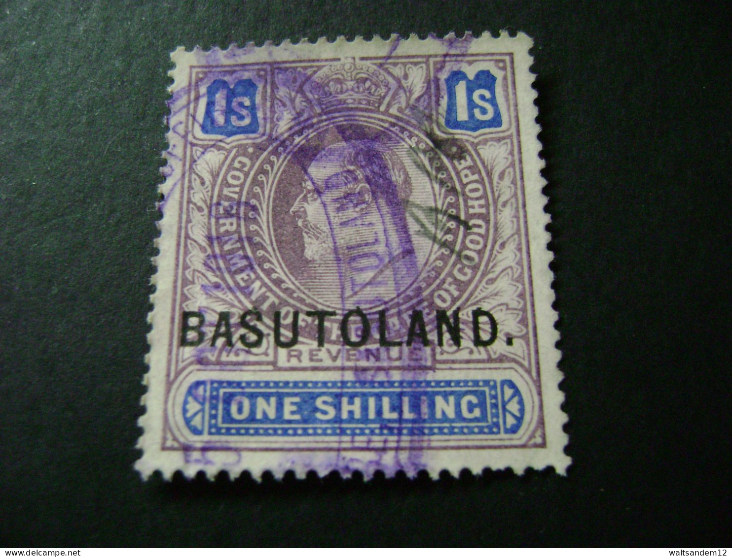 Basutoland - C1910 KEVII 1/- (overprint On COGH Stamp) - Used Revenue Stamp. - Autres & Non Classés